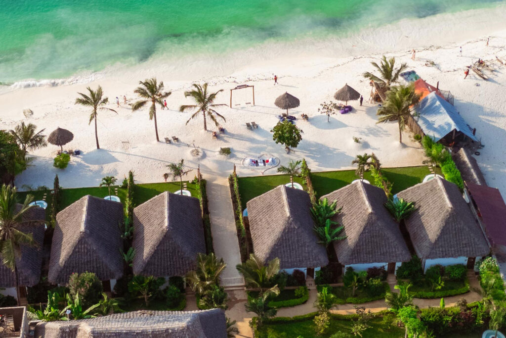 beach facing villas Zanzibar