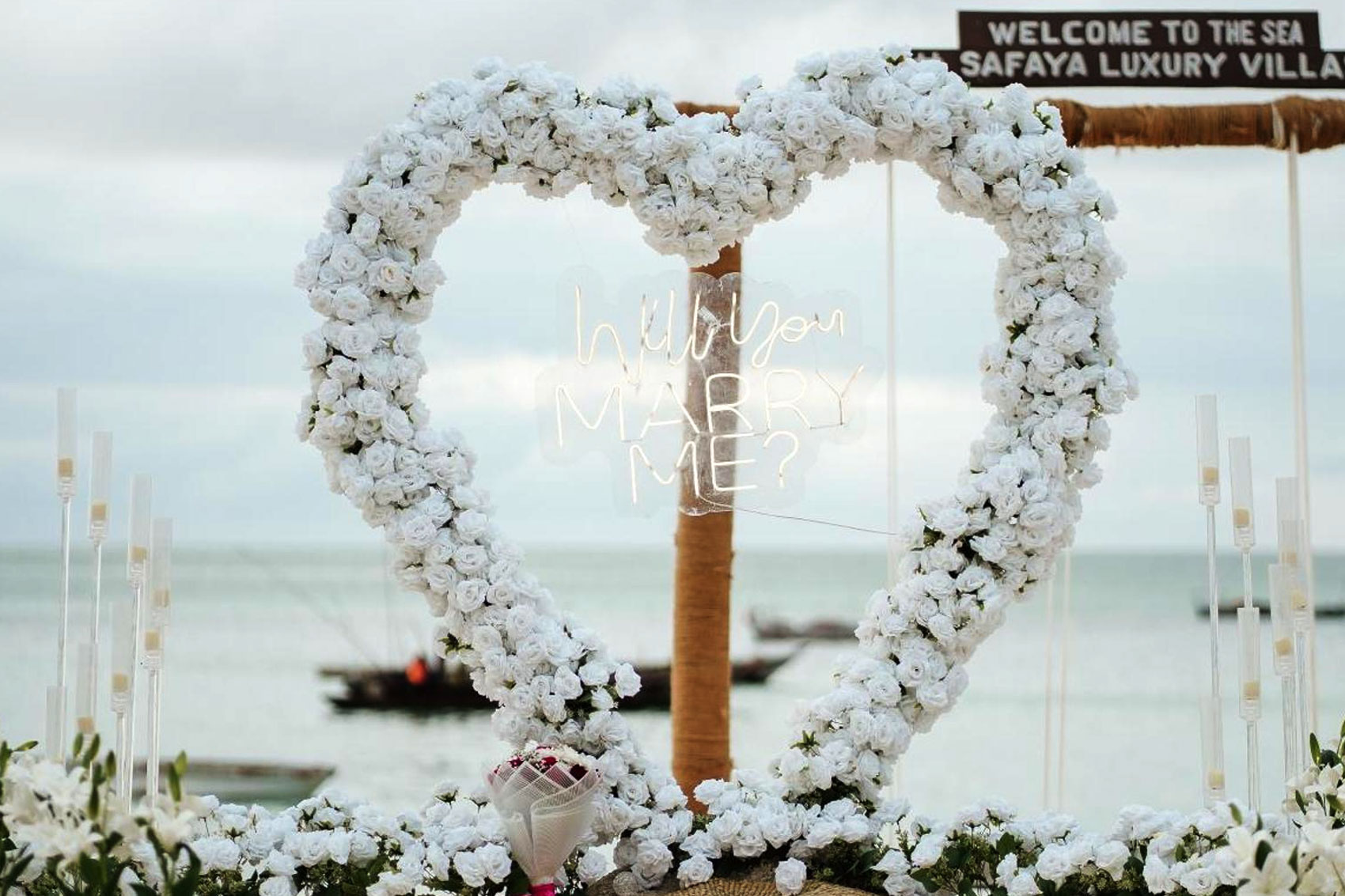 Romantic proposal decoration in Zanzibar